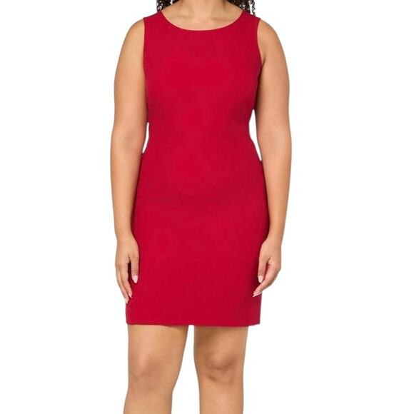 Le Suit Women’s Sheath Mini Dress Suit Red Size 14 - Picture 3 of 3